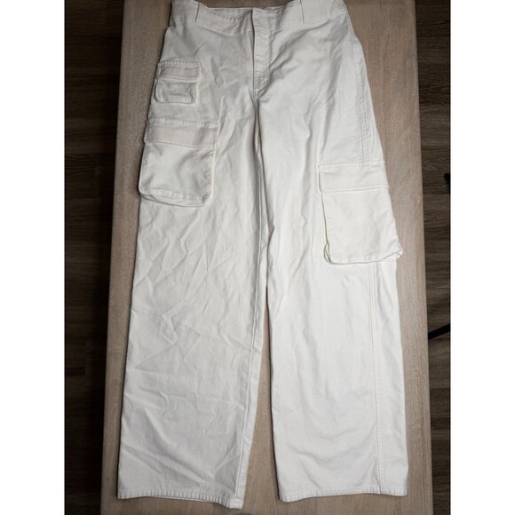 Aritzia TNA Picture Cargo Pants in Light Birch Cream Size 10 Straight Leg - Picture 3 of 8